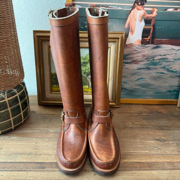 Men's Brown Leather Boots - Picture 2 of 10